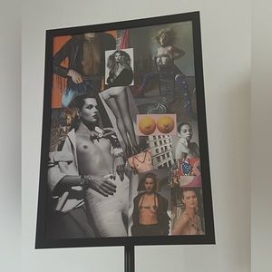 Lemon Collage Framed Collage Art Print made from Vogue Magazines.